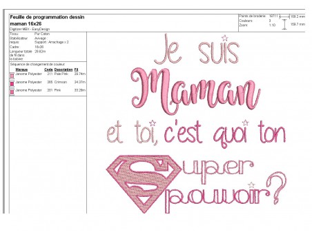 Motif de broderie   maman