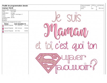 Motif de broderie   maman