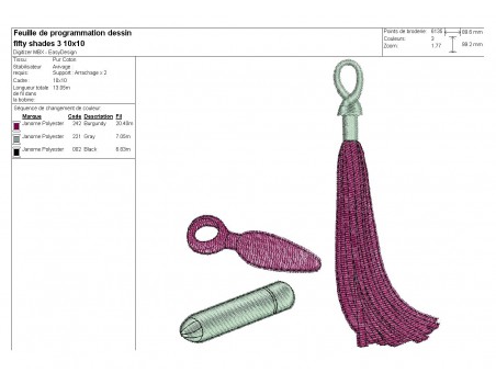 Motif de broderie machine fifty shades n°3