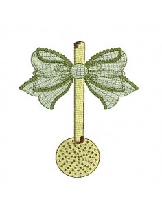 Motif de broderie machine écumoir  emaillé avec un noeud