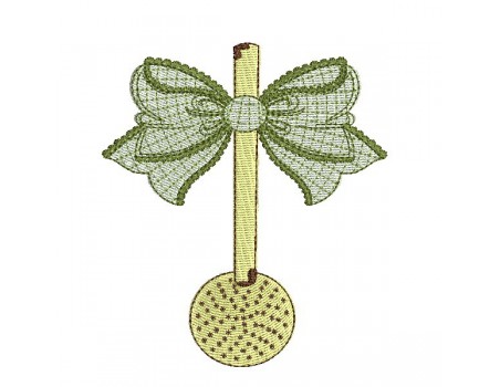 Motif de broderie machine écumoir  emaillé avec un noeud