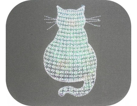 Instant download machine embroidery mylar cat