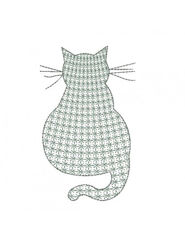 Instant download machine embroidery mylar cat