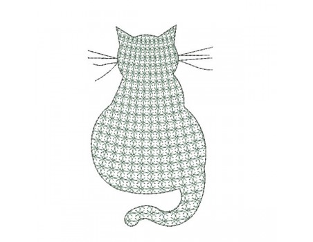 Instant download machine embroidery mylar cat