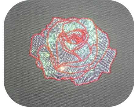 Instant download machine embroidery red rose flower