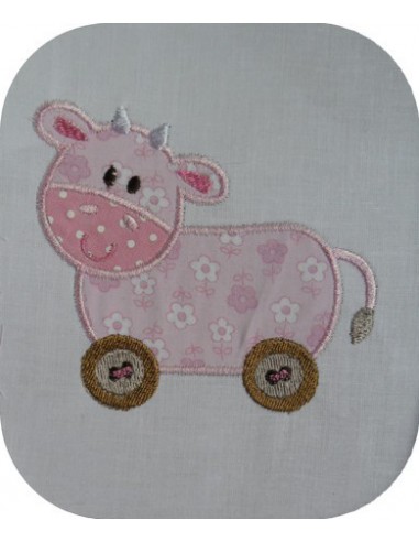 Motif de broderie  appliqué vache