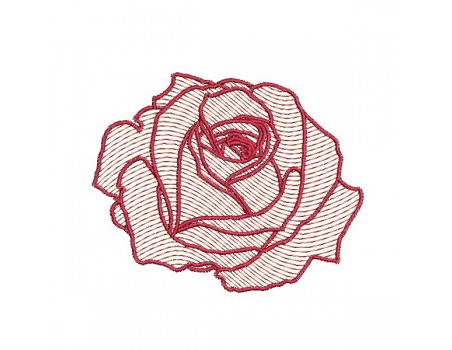 Instant download machine embroidery red rose flower