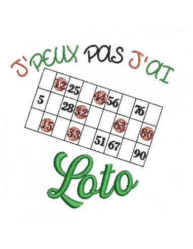 Pochette pour jeux de loto personnalisée en broderie