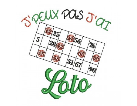 Motif de broderie machine loto