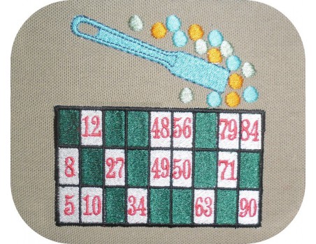 Motif de broderie machine jeu de  loto