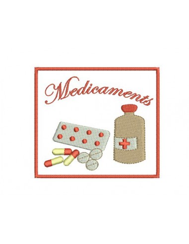 Motif de broderie médicaments