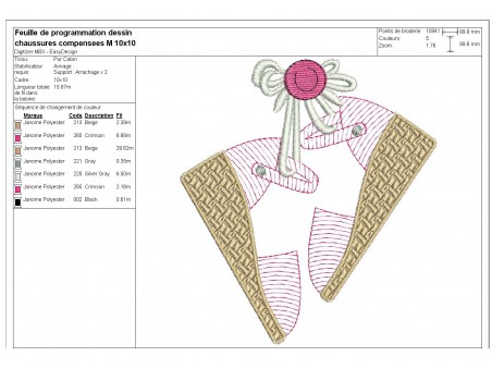 Instant download machine embroidery design applique platform shoes