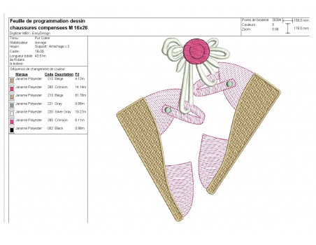 Instant download machine embroidery design applique platform shoes