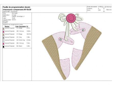 Instant download machine embroidery design applique platform shoes