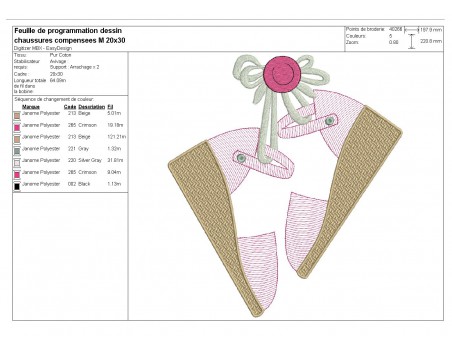 Instant download machine embroidery design applique platform shoes