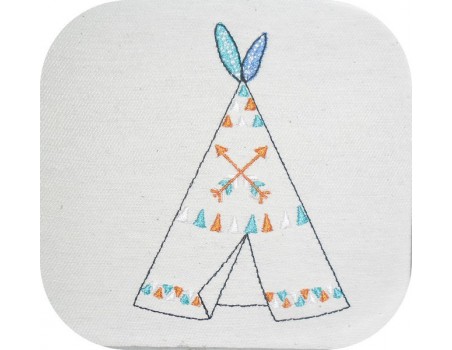 Instant download machine embroidery  indian tipi