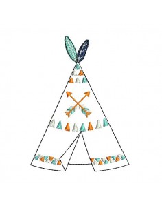 Instant download machine embroidery  indian tipi
