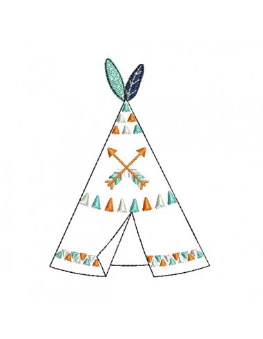 Instant download machine embroidery  indian tipi