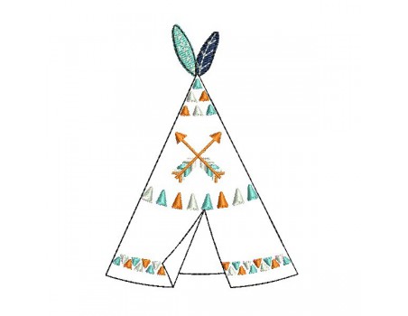 Instant download machine embroidery  indian tipi