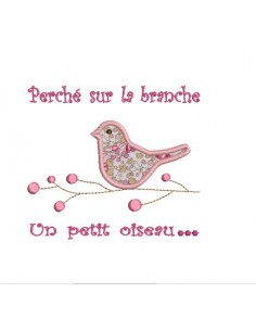 Motif de broderie Oiseau sur la branche