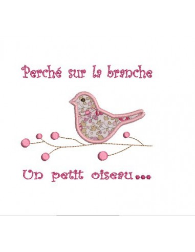 Motif de broderie Oiseau sur la branche