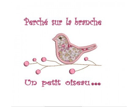 Motif de broderie Oiseau sur la branche