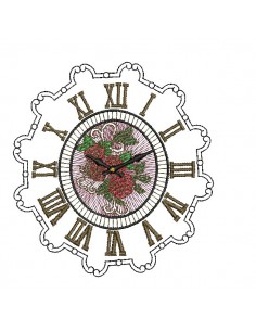 Motif de broderie machine horloge
