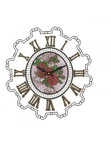 Motif de broderie machine horloge