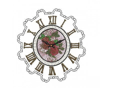 Motif de broderie machine horloge