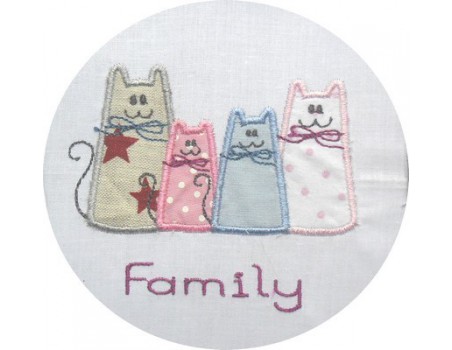 Motif de broderie chats