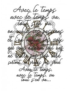 Motif de broderie machine horloge avec le temps
