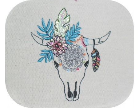 Embroidery design Dream catcher Buffalo Skull