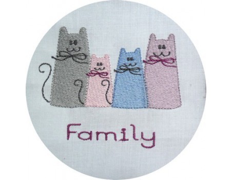 Motif de broderie la famille de chats