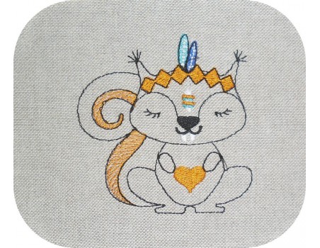 Instant download machine embroidery  indian squirrel