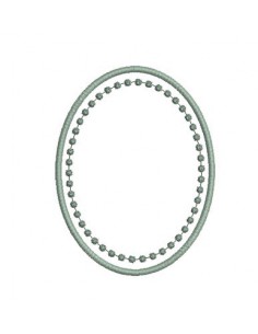 motif de broderie cadre ovale 