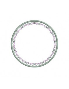 Motif de broderie cadre rond