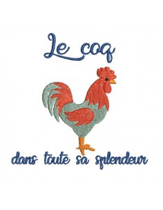 Motif de broderie machine le coq