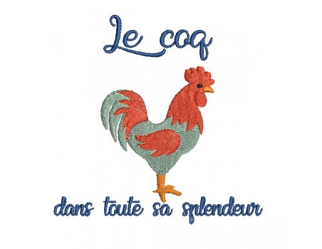 Motif de broderie machine le coq