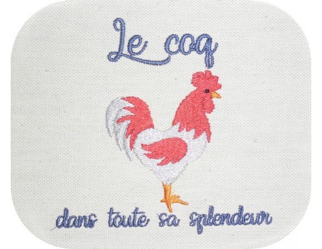 Motif de broderie machine le coq