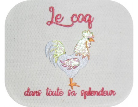 Instant download machine embroidery rooster