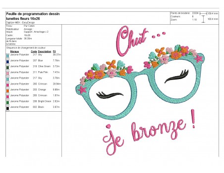 Instant download machine embroidery design mylar sunglasses
