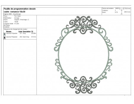 Embroidery design wedding frame