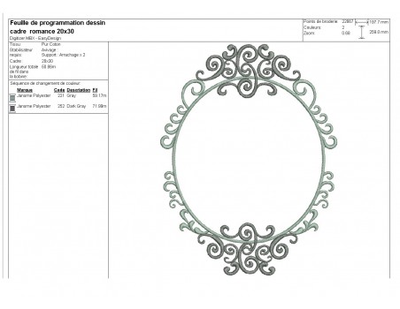 Embroidery design wedding frame