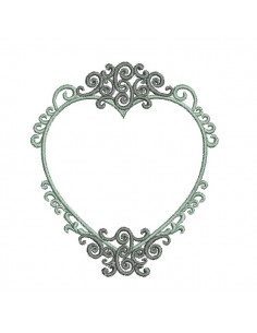 Motif de broderie machine coeur romance