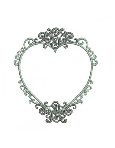 Embroidery design oval frame