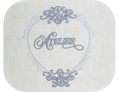 Motif de broderie machine coeur romance