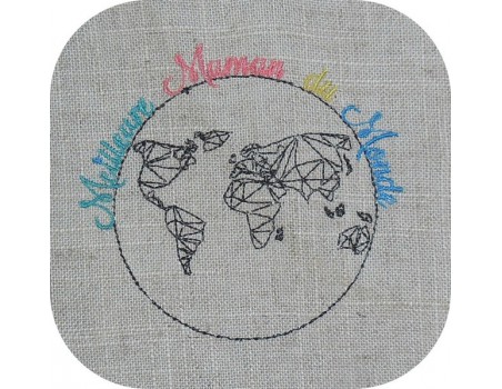 Motif de broderie  maman du monde