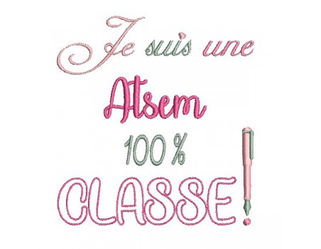 Motif de broderie  atsem classe