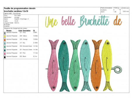 Instant download machine embroidery  pilchard