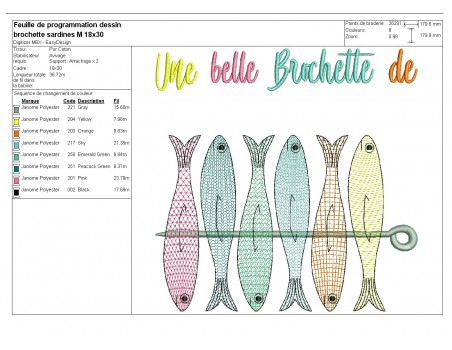 Instant download machine embroidery  pilchard